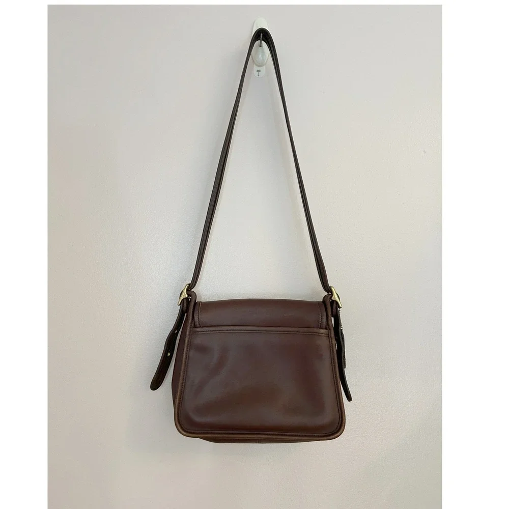 Coach Vintage Brown Leather Ramblers Legacy Crossbody Bag 9061 Brass Turnlock